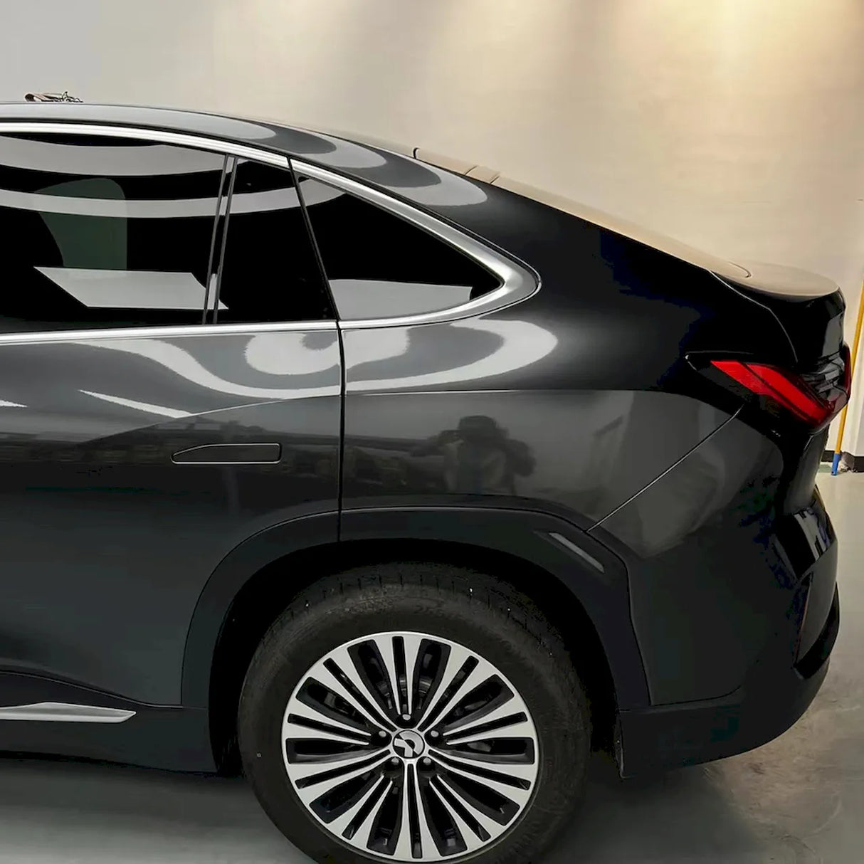 car wrapped in metallic coal gray wrap