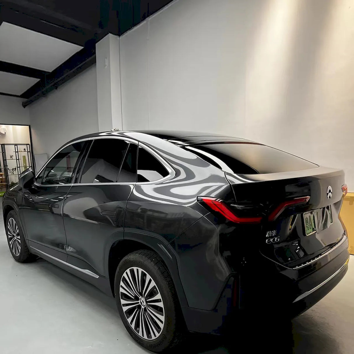 car wrapped in metallic coal gray wrap