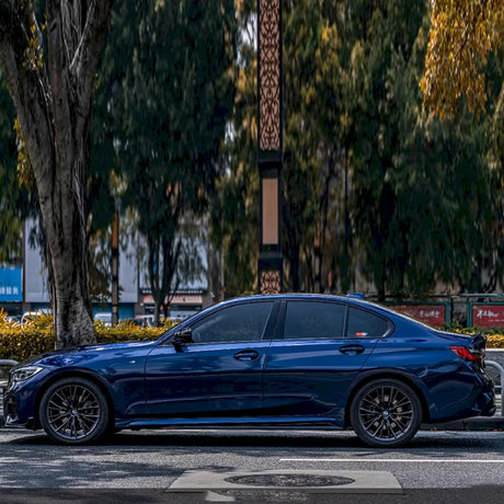 metallic deep blue vehicle vinyl wrap