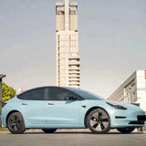 metallic ice blue car wrap