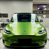 car wrapped in metallic mamba green wrap