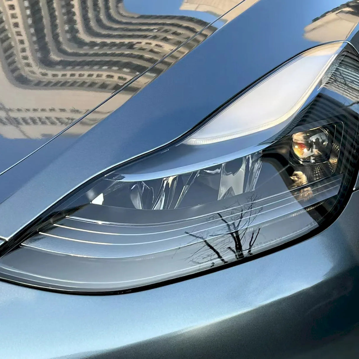 metallic opal blueish gray car wrap
