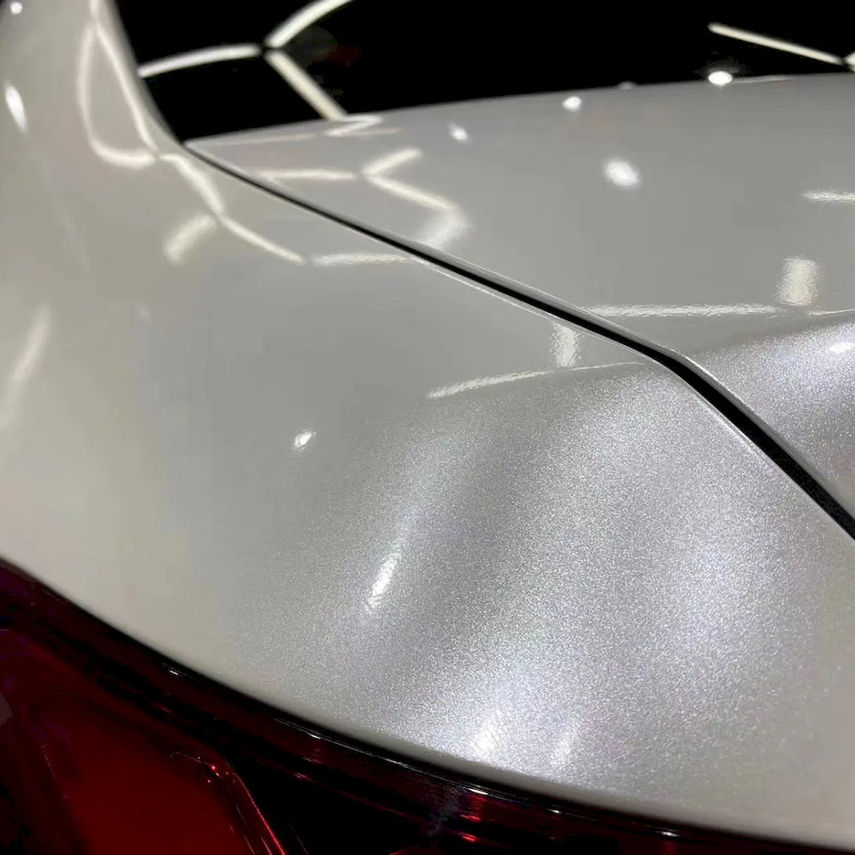 metallic paint white car wrap