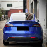 metallic portimand blue car wrap installed on a vehicle