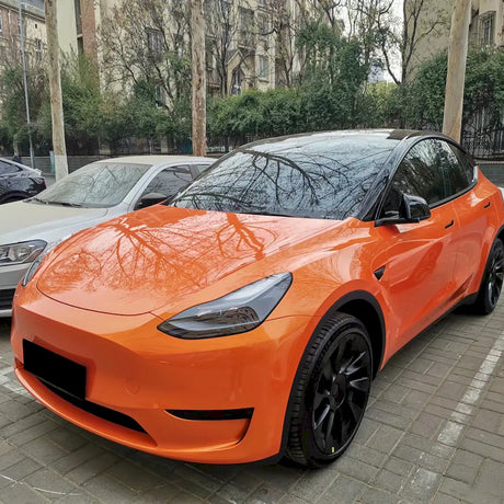 metallic racing golden orange vinyl wrap