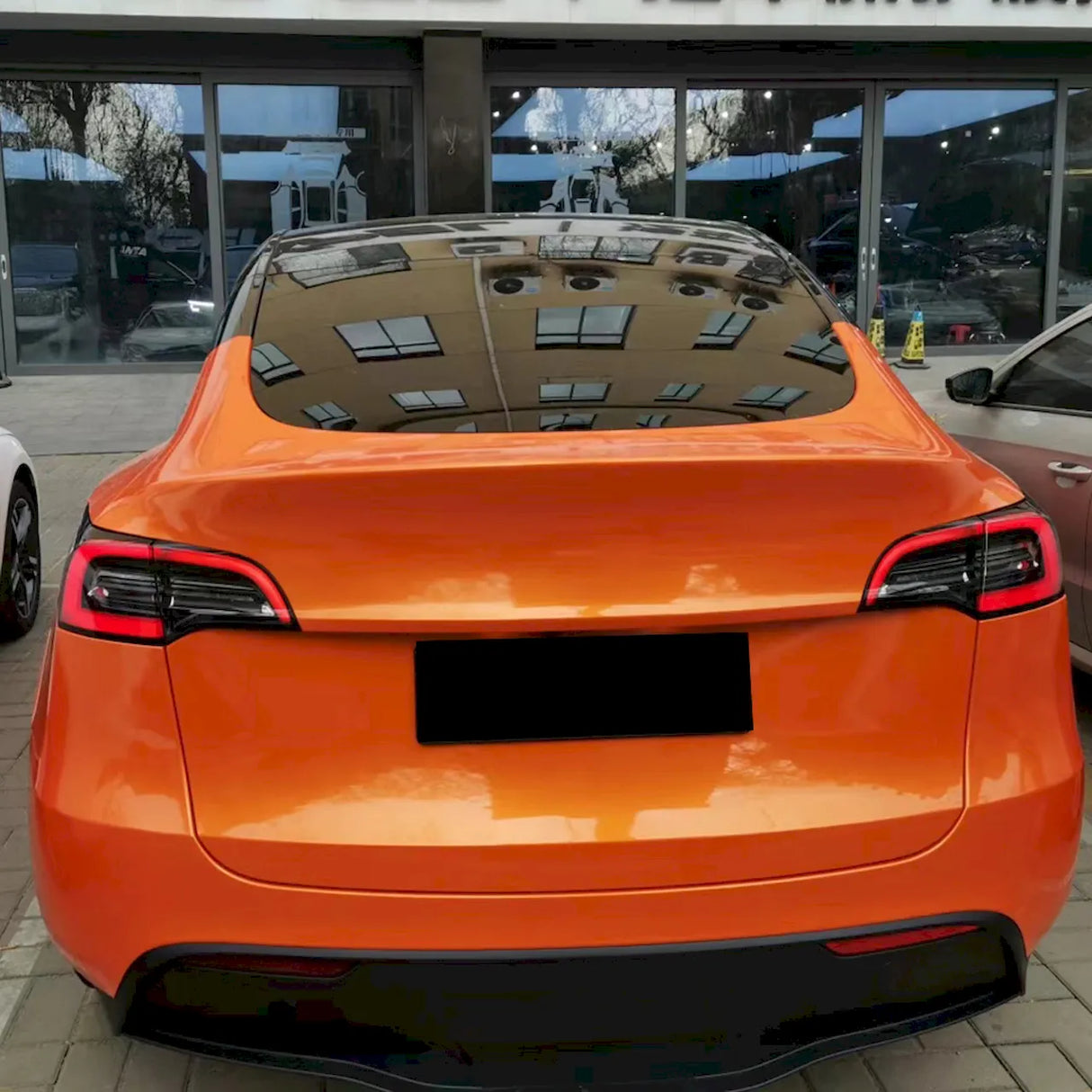 metallic golden orange gloss car wrap