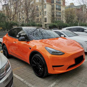 metallic racing golden orange gloss vinyl wrap