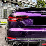 up close look of a car wrapped in metallic venice purple car wrap