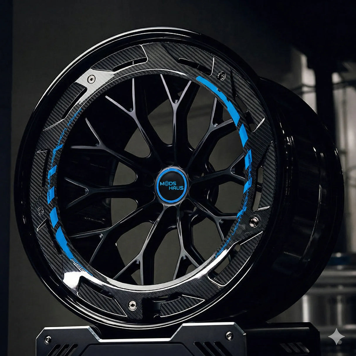 mods haus mh-003CF two-piece forged wheels with carbon fiber aero