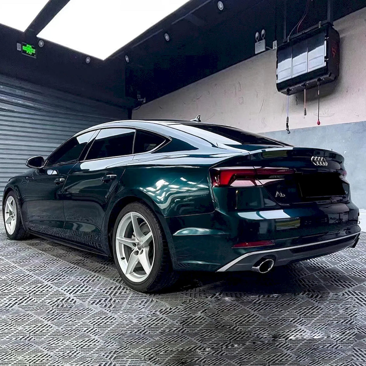 midnight green car wrap