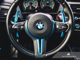 color matched painted bmw f8x steering wheel blue trim by autotecknic