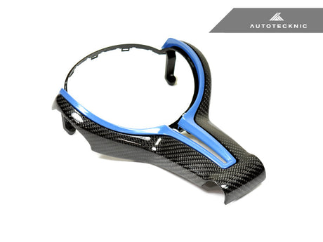 painted carbon fiber steering wheel trim for bmw f8x yas marina blue by autotecknic