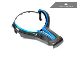painted carbon fiber steering wheel trim for bmw m5 f10 in monte carlo blue by autotecknic