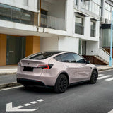 rouge pearl pink car wrap on a hatchback