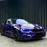 sports car wrapped in royal indigo blue car wrap