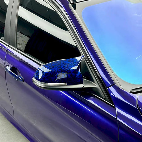 close up shot of royal indigo blue car wrap