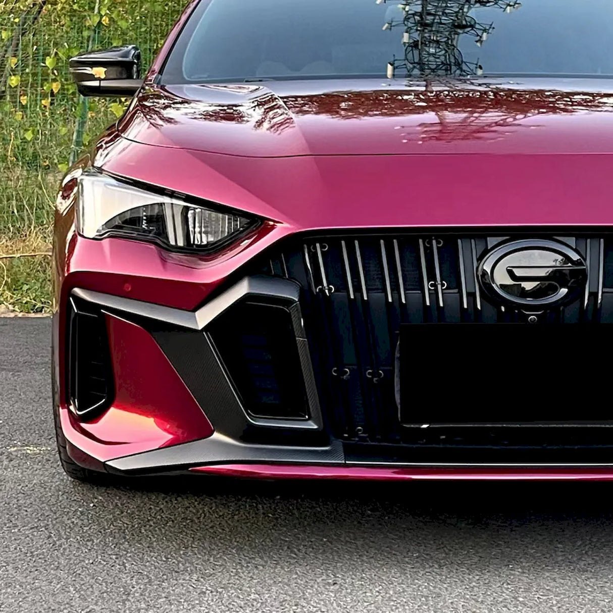 vehicle wrapped in rupee purple car wrap