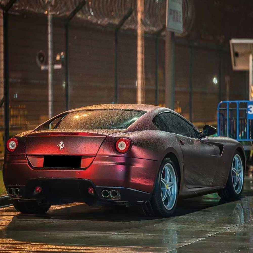 satin romance red vinyl car wrap