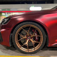satin romance red car wrap reflections