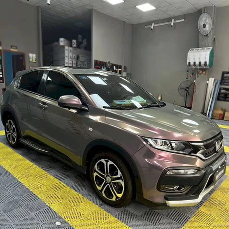 car wrapped in stars phantom pink gray car wrap