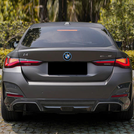 rear of a car wrapped in ultimate matte meteorite gray car wrap