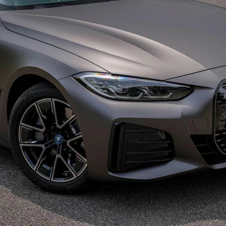close up look of ultimate matte meteorite gray car wrap