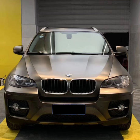 ultra matte coffee brown car wrap installed on a SUV