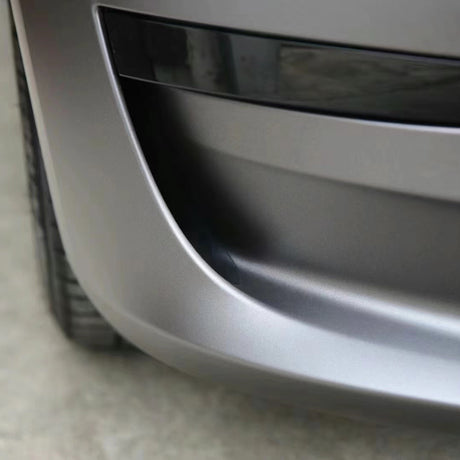 ultra matte dark grey car wrap up close