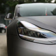 ultra matte dark grey car wrap close up shot