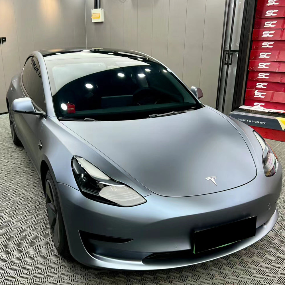 ultra matte blue gray car wrap